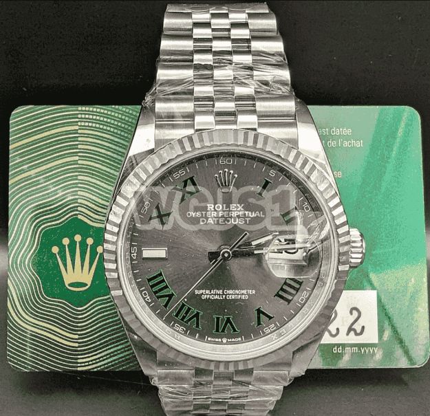 2022 Rolex 36 MM Datejust Watch &#39;Wimbledon&#39; Dial Box and Paper