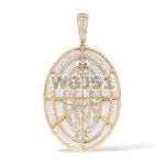 Diamaond Vergin Mary Pendant  1.02 ct. 14K Yellow Gold