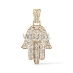 Diamond Hamza Hand Pendant 0.47 ct. 14k Yellow Gold