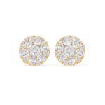 Diamond Round Cluster Earrings 0.67 ct. 14k Yellow Gold