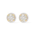 Round Fancy Basket Set Diamond Earrings 1.45 ct. 14k Yellow Gold