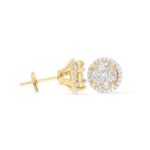 Round Fancy Basket Set Diamond Earrings 1.45 ct. 14k Yellow Gold