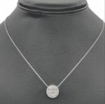 Baguette Diamond Circle Pendant with Gold Chain 0.63ct 14K White Gold