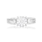 Diamond Engagement Ring 0.97 ct. Fancy Round 14k White Gold