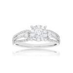 Diamond Engagement Ring 0.97 ct. Fancy Round 14k White Gold