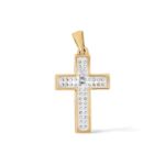 10k yellow gold Diamond Cross Pendant 0.15 ct.