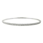 Diamond Tennis Flexi Bangle Bracelet 1.15ct 14K White Gold