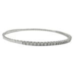 Diamond Tennis Flexi Bangle Bracelet 1.15ct 14K White Gold