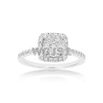 Diamond Engagement Ring Round Halo 0.60 ct. 14k White Gold