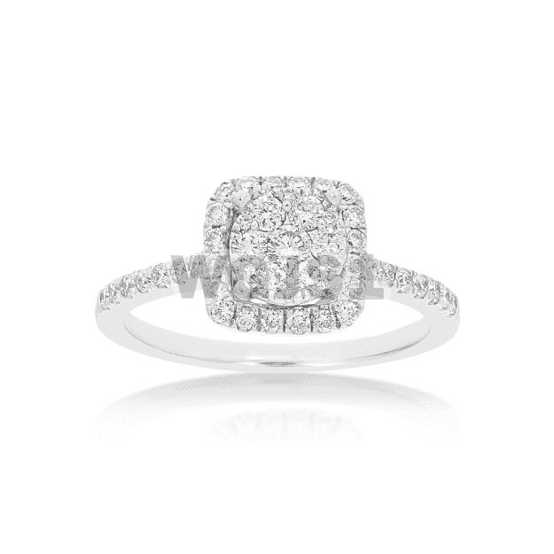 Diamond Engagement Ring Round Halo 0.60 ct. 14k White Gold