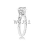 Diamond Engagement Ring Pave Set 0.60 ct. 14k White Gold