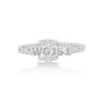 Diamond Engagement Ring Pave Set 0.60 ct. 14k White Gold