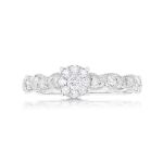 Diamond Engagement Ring 0.92 ct. Fancy 14k White Gold