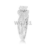 Diamond Engagement Ring 1.90 ct. Rounded Square 14k White Gold