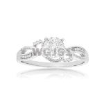 Diamond Engagement Ring 0.22 ct. Fancy Setting 14k White Gold