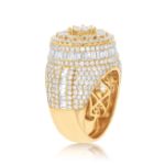 Diamond Cluster Ring 5.86 ct. Round and Baguette 14k Yellow