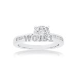 Diamond Engagement Ring Channel Setting 0.51 ct. 14k White Gold