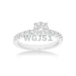 Diamond Engagement Ring 1/2 Eternity Setting 0.74 ct. 14k White Gold