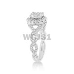 Diamond Engagement Ring Round Halo Design 1.10 ct. 14k White Gold