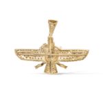 Diamond Ahura Mazda Pendant  0.75 ct. 10K Yellow Gold