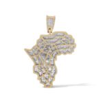 Diamond Africa Map Pendant 1.040 ct. 10K Yellow Gold