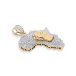 Diamond Africa Map Pendant 1.040 ct. 10K Yellow Gold