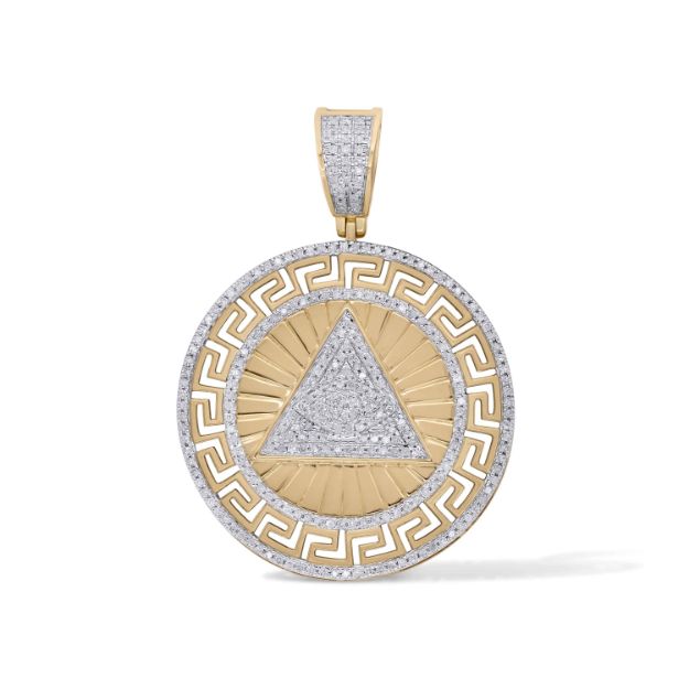 Diamond All-seeing Eye Pendant  0.59 ct. 10K Yellow Gold