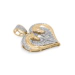 Diamond Horse Heads Heart pendant 0.42 ct. 10K Yellow Gold