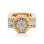 Diamond Ring 3.90 ct. 14K Yellow Gold Size-8