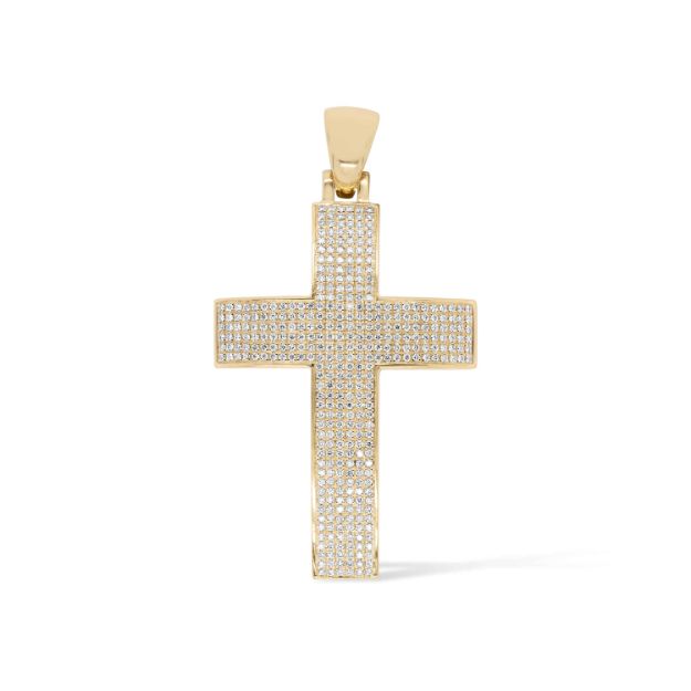 Diamond Cross Pendant 1.28 ct. 10K Yellow Gold