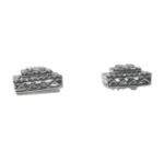 Baguette Diamond Square Earrings 0.73ct 10k White Gold