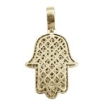 Diamond Hamsa Pendant 4.76ct 14K Yellow Gold