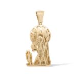 Diamond Praying Mary Pendant 2.06 ct. 14K Yellow Gold