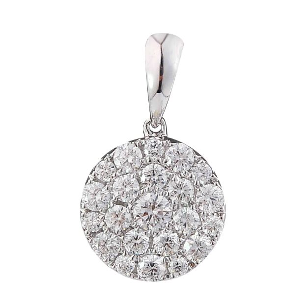 Diamond Pendant 1.00 ct. 14K White Gold 1.78 g 12mm