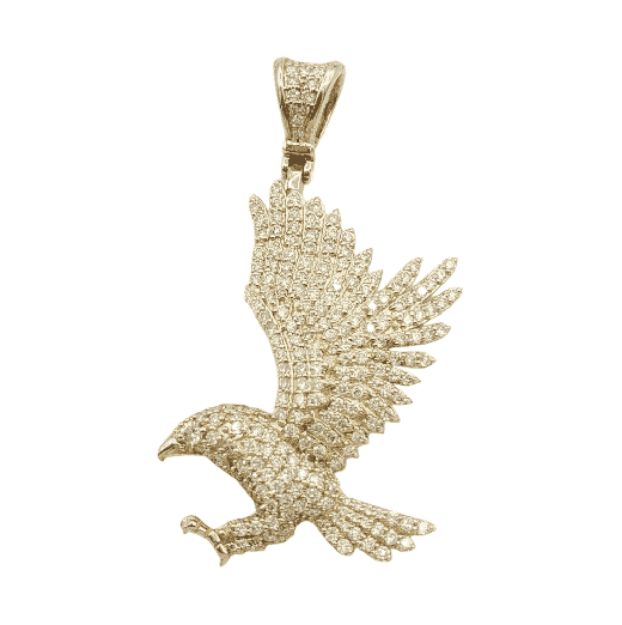 Diamond Eagle Pendant 1.75ct 14K Yellow Gold