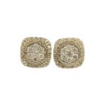 Diamond Circle Earrings 1.20ct 10k Yellow Gold