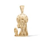 Diamond Praying Mary Pendant 3.26 ct. 14K Yellow Gold