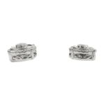 Baguette Diamond Circle Earrings 0.67ct 10k White Gold