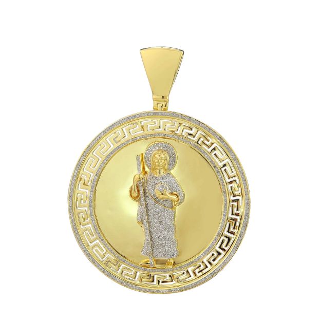 Diamond Jesus Eternity Pendant 2.77 ct. 10K Yellow Gold