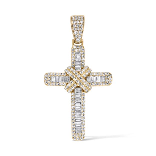 Diamond Cross Pendant 1.25 ct. 14K Yellow Gold