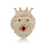 Diamond Lion Head Ring 3.00 ct. 10K Yellow Gold