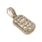 Baguette Diamond Dog Tag 1.84ct 14K Yellow Gold