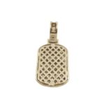 Baguette Diamond Dog Tag 1.84ct 14K Yellow Gold