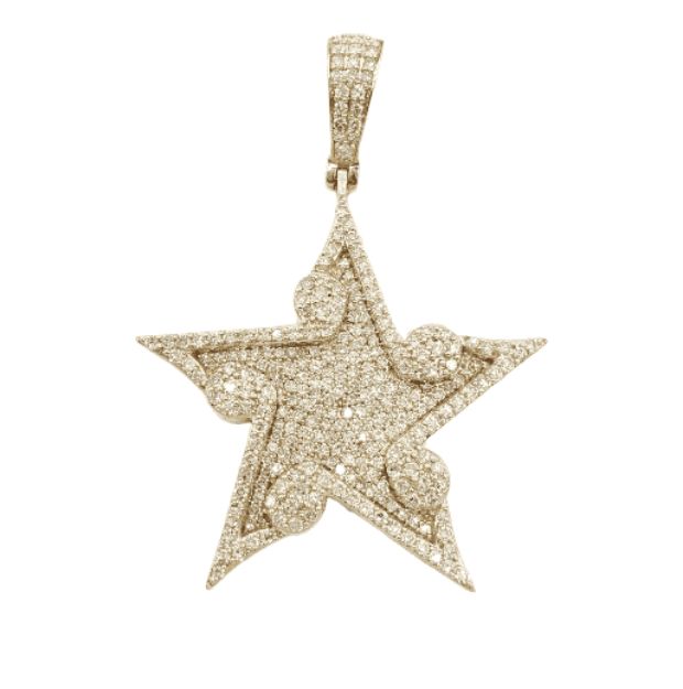 Diamond Star Pendant 2.01ct 14K Yellow Gold