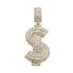 Diamond Money Sign ($) Pendant 3.73ct Rose Gold