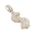 Diamond Money Sign ($) Pendant 3.73ct Rose Gold