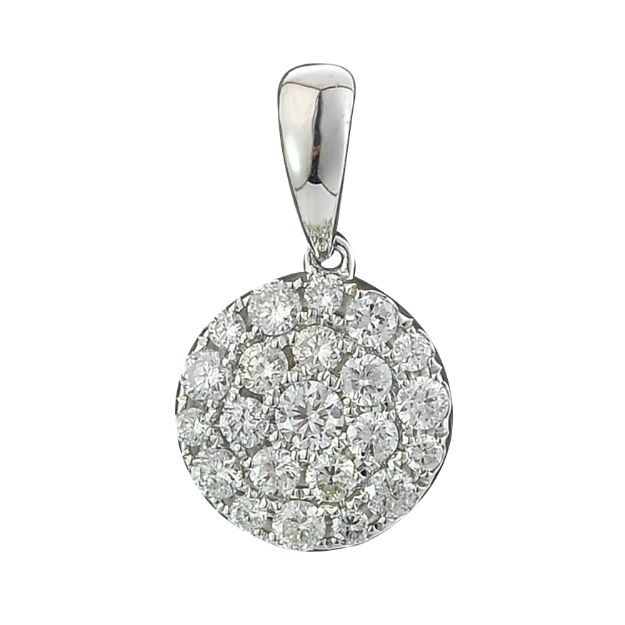 Diamond Pendant 0.65 ct. 14K White Gold 1.77 g 10.08mm