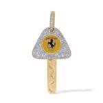 Diamond Ferrari Key Pendant  0.81 ct. 10K Yellow Gold