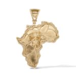 Diamond Africa Map Pendant 0.70 ct. 10K Yellow Gold