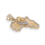 Diamond Africa Map Pendant 0.70 ct. 10K Yellow Gold